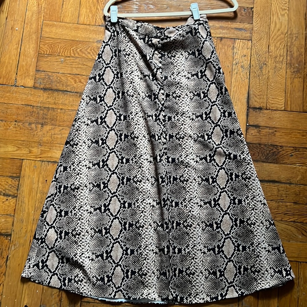 Zara snake print midi skirt